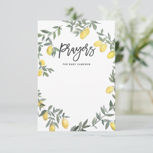 ボホレモンリースベビーシャワー祈りの言葉カード エンクロージャーカード (スタンド正面)