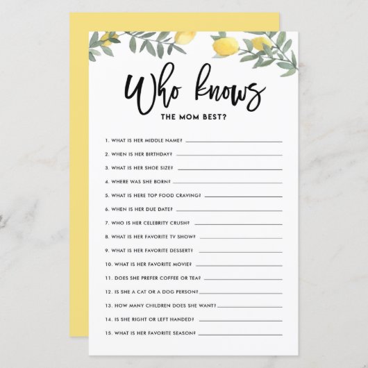 ボホレモン誰が赤ちゃんシャワー最高のゲーム母を知る (正面/裏面)