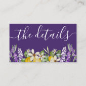 ボホレモン&パープルラベンダー結婚ズ詳細エンク エンクロージャーカード (正面)