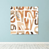 ボホロックアルファベットボタニカルアートスタイル モダン キャンバスプリント (インサイチュ (ウッドフロア))