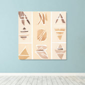 ボホロックアルファベットボタニカルアートスタイル モダン キャンバスプリント (インサイチュ (ウッドフロア))