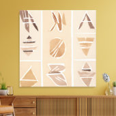 ボホロックアルファベットボタニカルアートスタイル モダン キャンバスプリント (インサイチュ (リビング))