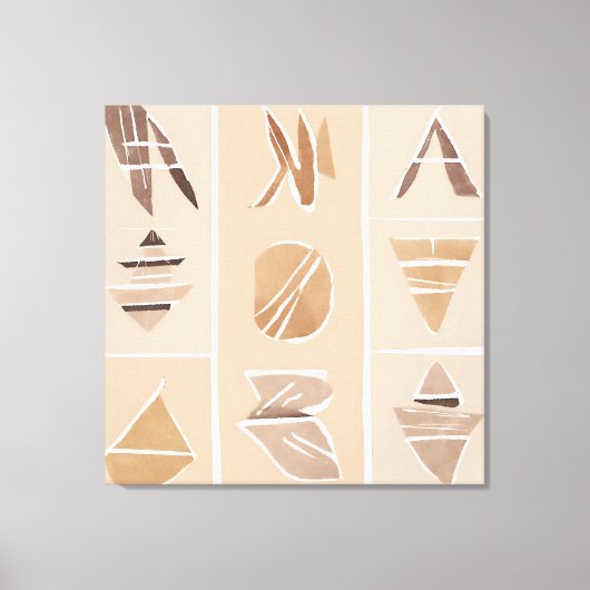 ボホロックアルファベットボタニカルアートスタイル モダン キャンバスプリント (正面)