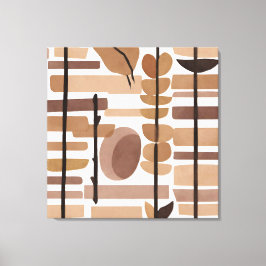 ボホロックポリゴンリーフボタニカルアートスタイル モダン キャンバスプリント