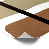 ボホロックポリゴンリーフボタニカルアートスタイル モダン ポスター (角)