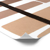 ボホロックポリゴンリーフボタニカルアートスタイル モダン ポスター (角)