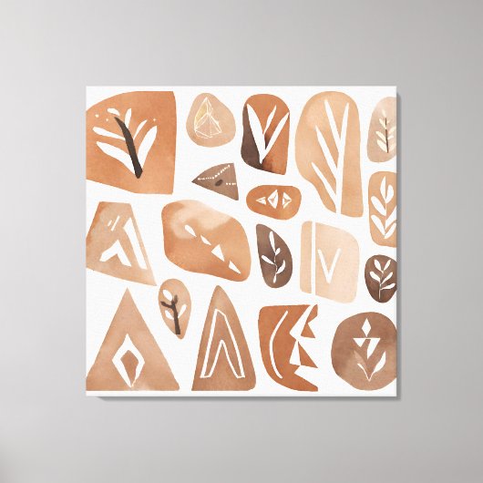 ボホロックリーフボタニカルアートシンプルスタイルモダン キャンバスプリント (正面)