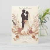 ボホロマンチックフローラエレガ素朴ントウェディング サンキューカード (スタンド正面)