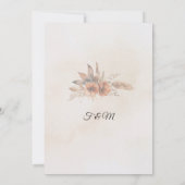 ボホロマンチックフローラエレガ素朴ントウェディング サンキューカード (裏面)