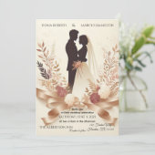 ボホロマンチックフローラエレガ素朴ントウェディング 招待状 (スタンド正面)