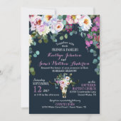 ボホロングホーン牛スカルフローラ結婚式招待状 招待状 (正面)