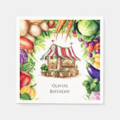 ボホローカル栽培農家市場誕生日 スタンダードカクテルナプキン (正面)