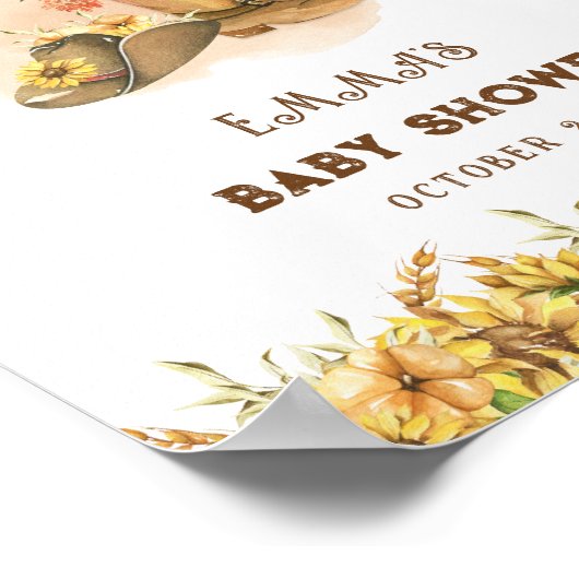 ボホワイルドウェスタン素朴ロデオ赤ちゃんシャワーへようこそ ポスター (角)