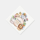 ボホワイルドキラフゼブラゾウ赤ちゃんシャワー スタンダードカクテルナプキン (角)