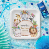 ボホワイルドキラフゼブラゾウ赤ちゃんシャワー ペーパープレート (パーティー)