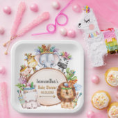 ボホワイルドキラフゼブラゾウ赤ちゃんシャワー ペーパープレート (パーティー)