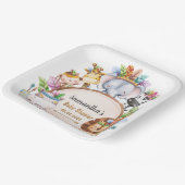 ボホワイルドキラフゼブラゾウ赤ちゃんシャワー ペーパープレート (傾斜あり)