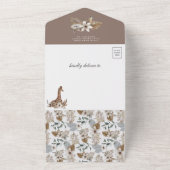 ボホワイルドサファリ素朴キリン赤ちゃんシャワー オールインワン招待状 (外側)