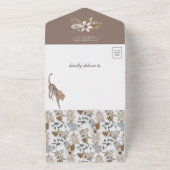 ボホワイルドサファリ素朴ーヒョウ赤ちゃんシャワー オールインワン招待状 (外側)