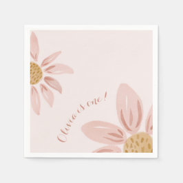 ボホワイルドデイジーカスタム、1st誕生日パーティーナプキンス スタンダードカクテルナプキン