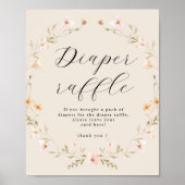 ボホワイルドフラワーおむつラッフルベビシャワーポスター ポスター (正面)