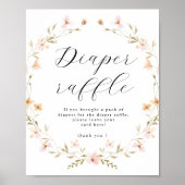 ボホワイルドフラワーおむつラッフルベビシャワーポスター ポスター (正面)
