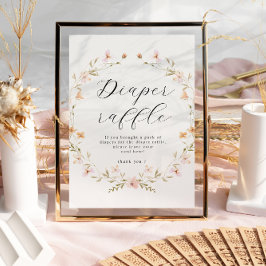 ボホワイルドフラワーおむつラッフルベビシャワーポスター ポスター