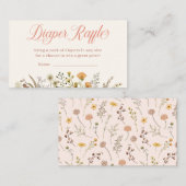 ボホワイルドフラワーおむつラッフルベビーシャワー エンクロージャーカード (正面/裏面)