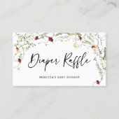 ボホワイルドフラワーおむつラッフル囲いカード 名刺 (正面)