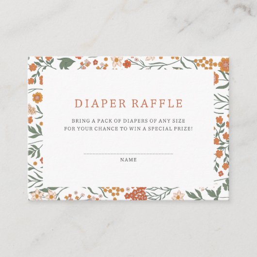 ボホワイルドフラワーおむつラッフル エンクロージャーカード (正面)