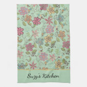 ボホワイルドフラワーお洒落フローラコテージN キッチンタオル (縦)