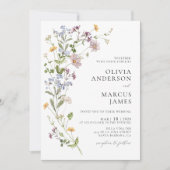 ボホワイルドフラワーお洒落結婚式招待状 招待状 (正面)