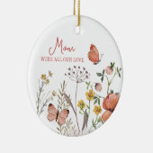 ボホワイルドフラワーの名パーソナライズされた前 セラミックオーナメント (右)