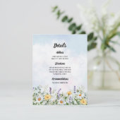 ボホワイルドフラワーの水の色をパーソナライズ結婚する エンクロージャーカード (スタンド正面)