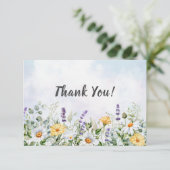 ボホワイルドフラワーの水の色をパーソナライズ結婚する サンキューカード (スタンド正面)