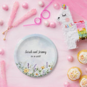 ボホワイルドフラワーの水の色をパーソナライズ結婚する ペーパープレート (パーティー)