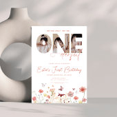 ボホワイルドフラワーは彼女は1日の誕生日のダーフル 招待状