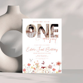 ボホワイルドフラワーは彼女は1日の誕生日のダーフル 招待状