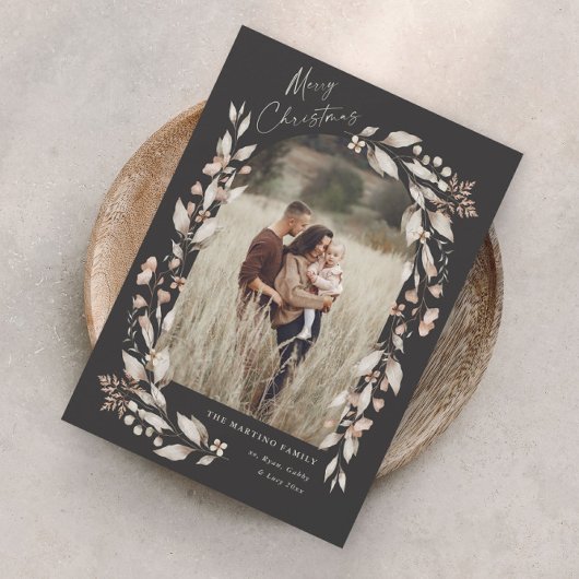 ボホワイルドフラワーアーチフォトクリスマスホリデー