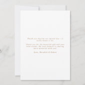 ボホワイルドフラワーアーチフォト秋の結婚式 サンキューカード (裏面)