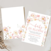 ボホワイルドフラワーアーチベビーイン開花ベビーシャワー 招待状