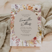 ボホワイルドフラワーアーチ写真卒業パーティー 招待状