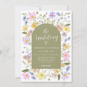 ボホワイルドフラワーアーチ春の結婚式招待状 招待状 (正面)