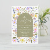 ボホワイルドフラワーアーチ春の結婚式招待状 招待状 (スタンド正面)