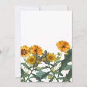 ボホワイルドフラワーイエローサンフラワーバースデーパーティー 招待状 (裏面)