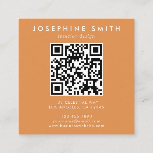 ボホワイルドフラワーイニシャルJ QRコード スクエア名刺 (裏面)