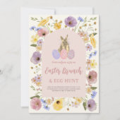 ボホワイルドフラワーイースターブランチと卵狩り 招待状 (正面)