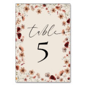 ボホワイルドフラワーウェディングレセプション テーブルナンバー (正面)