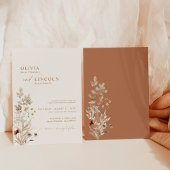 ボホワイルドフラワーウェディング招待 |モダンフローラ 招待状