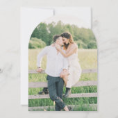 ボホワイルドフラワーウェディング日付アーチを保存 招待状 (裏面)